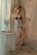 Lace Babydoll with Ruffled Hem and Scalloped Trim
