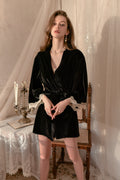 Satin Robe with Matching Lace Trimmed Cami Slip