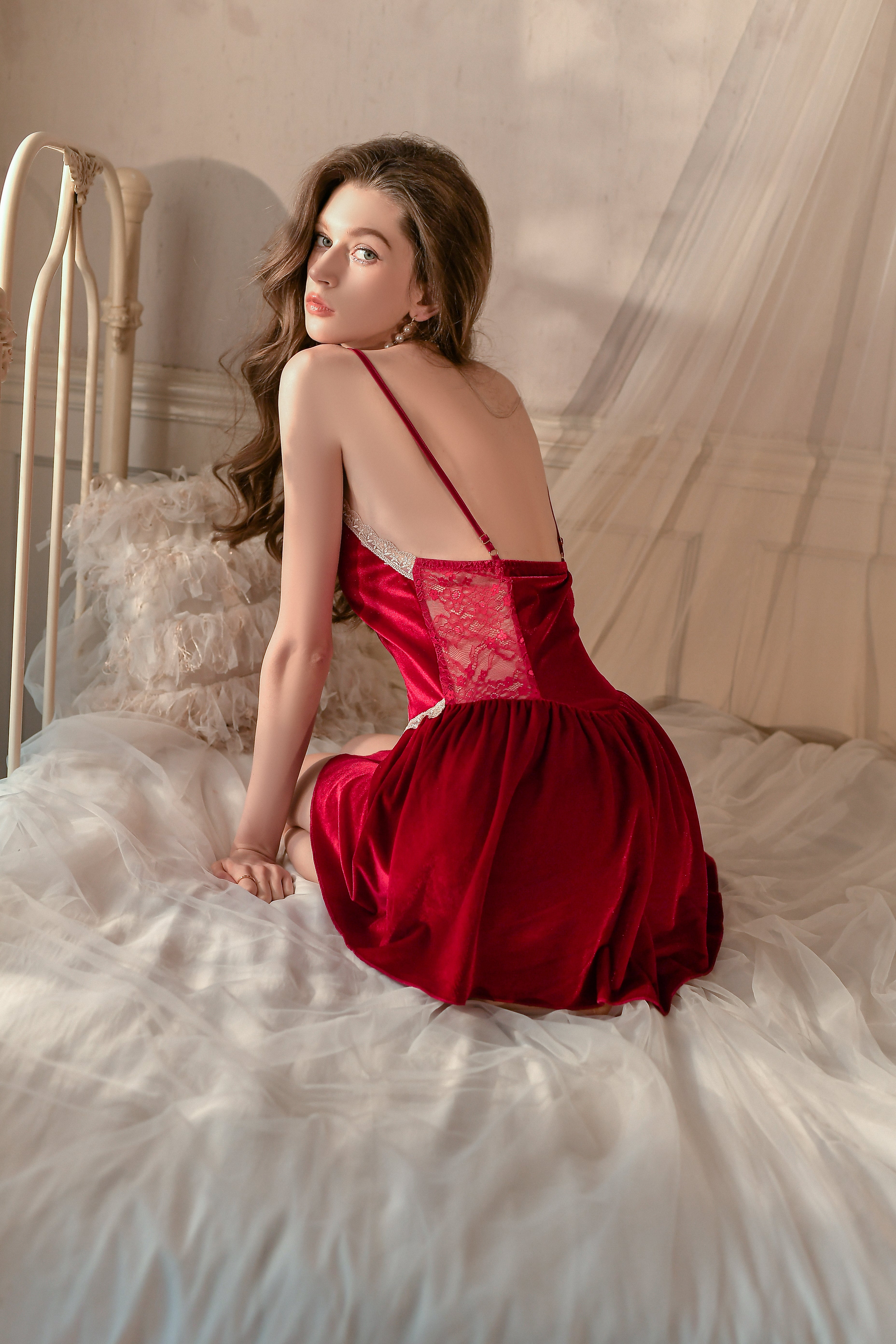 Satin Robe with Matching Lace Trimmed Cami Slip