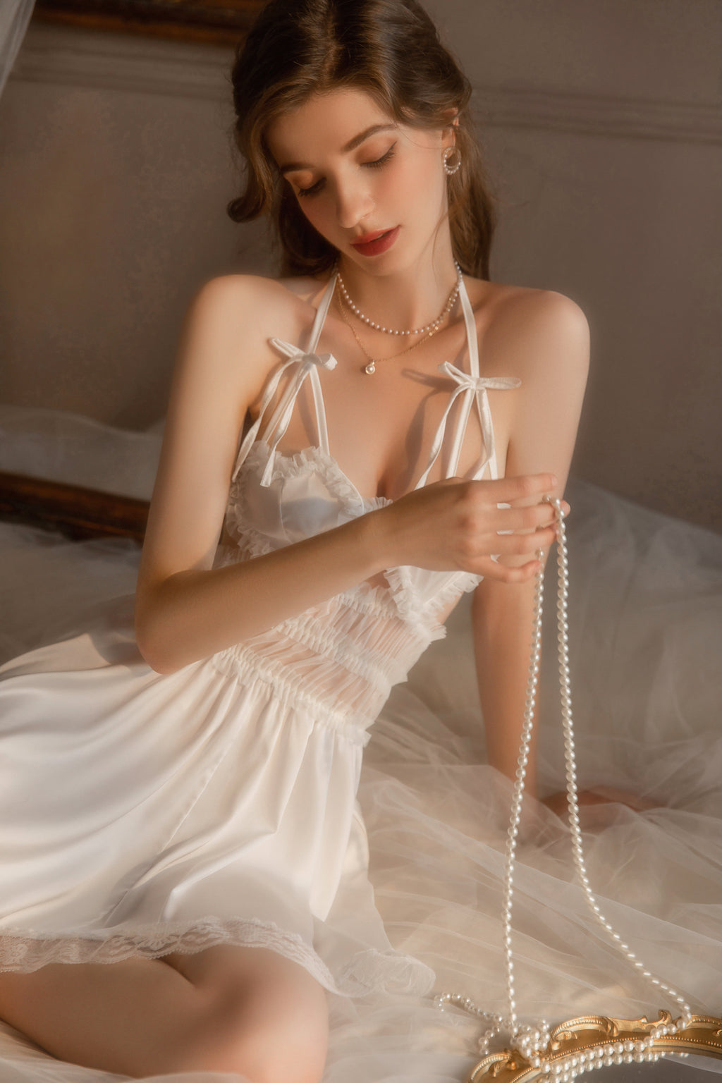 Bridal White Ruffle Babydoll