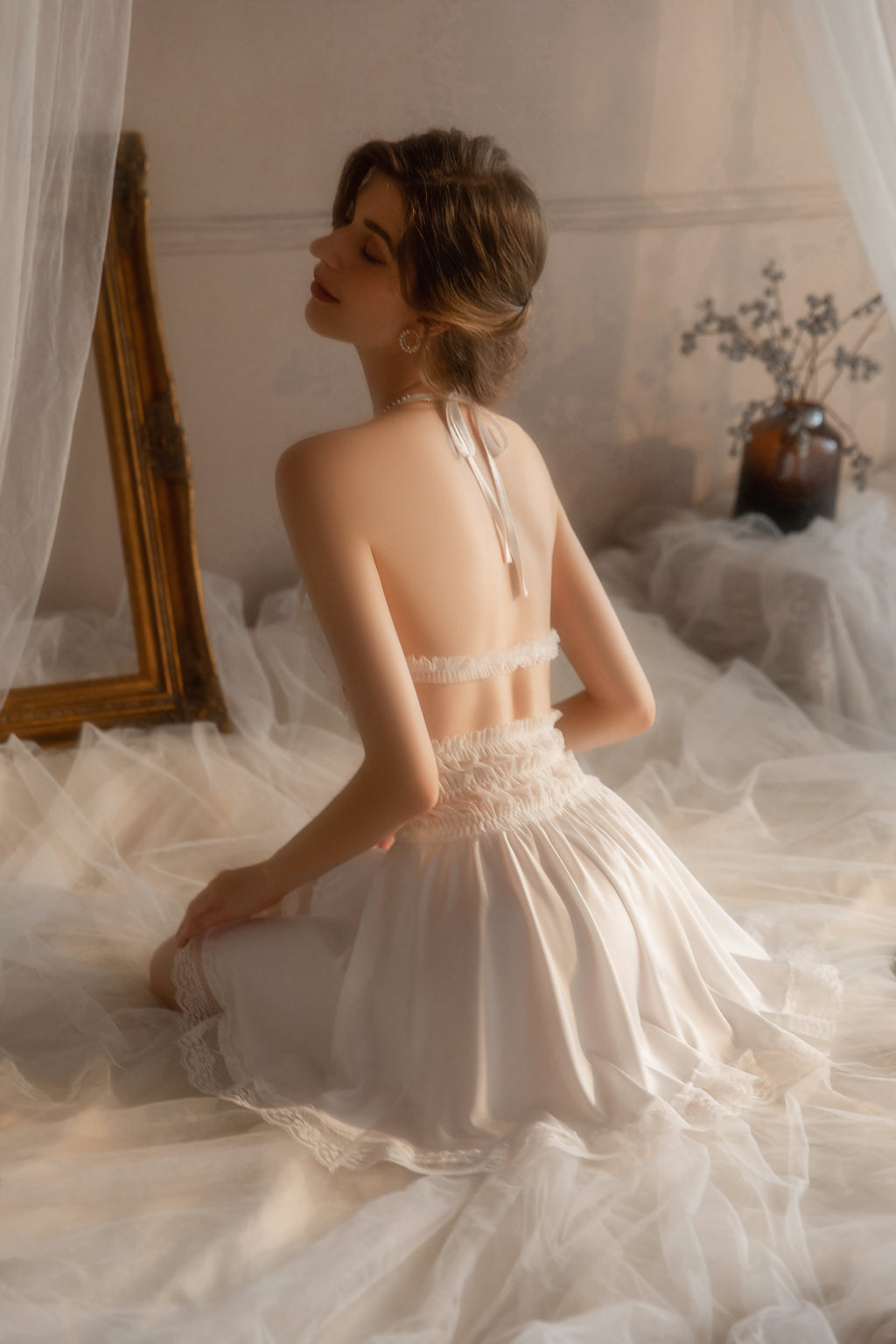 Bridal White Ruffle Babydoll