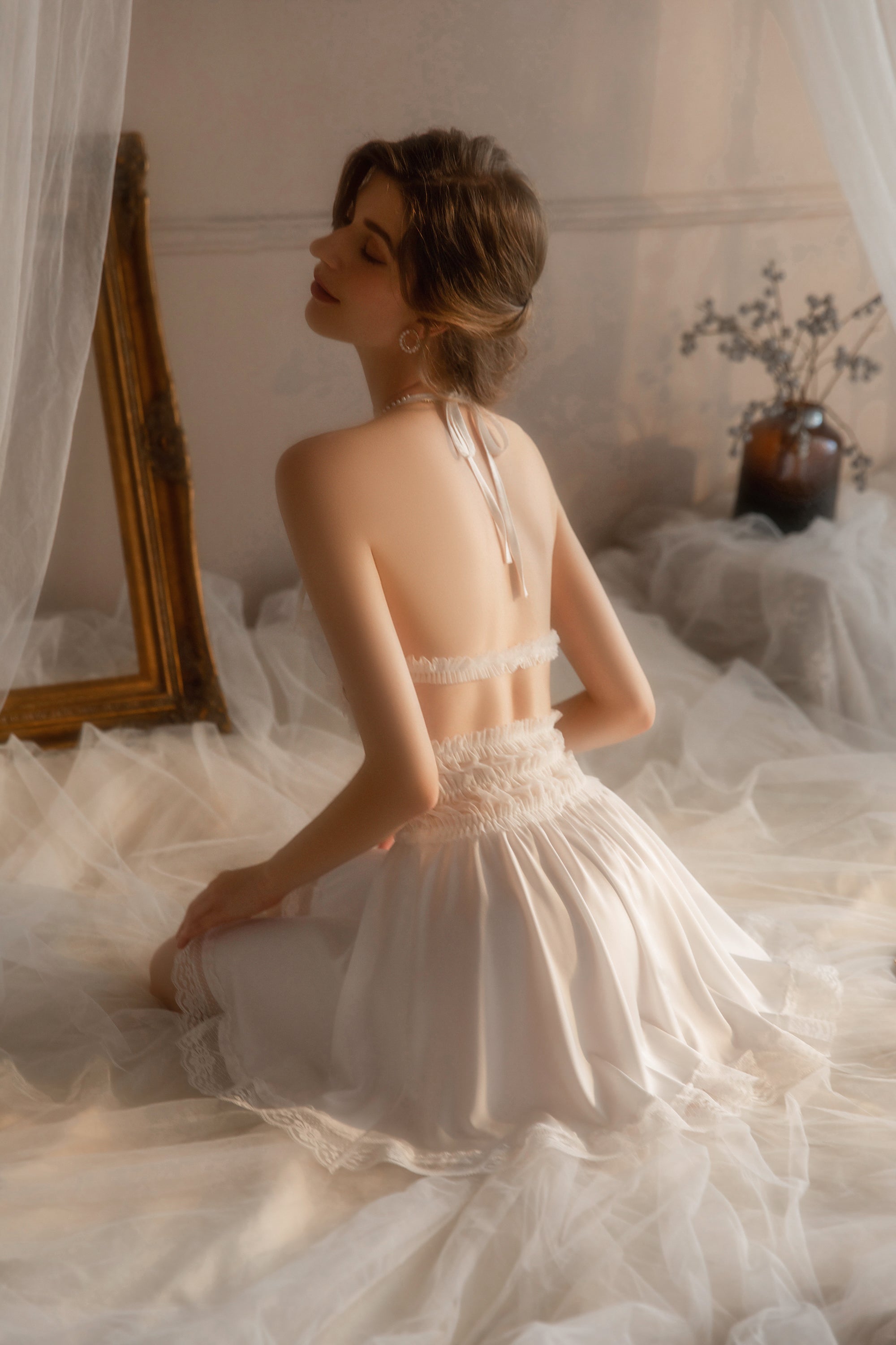 Bridal White Ruffle Babydoll