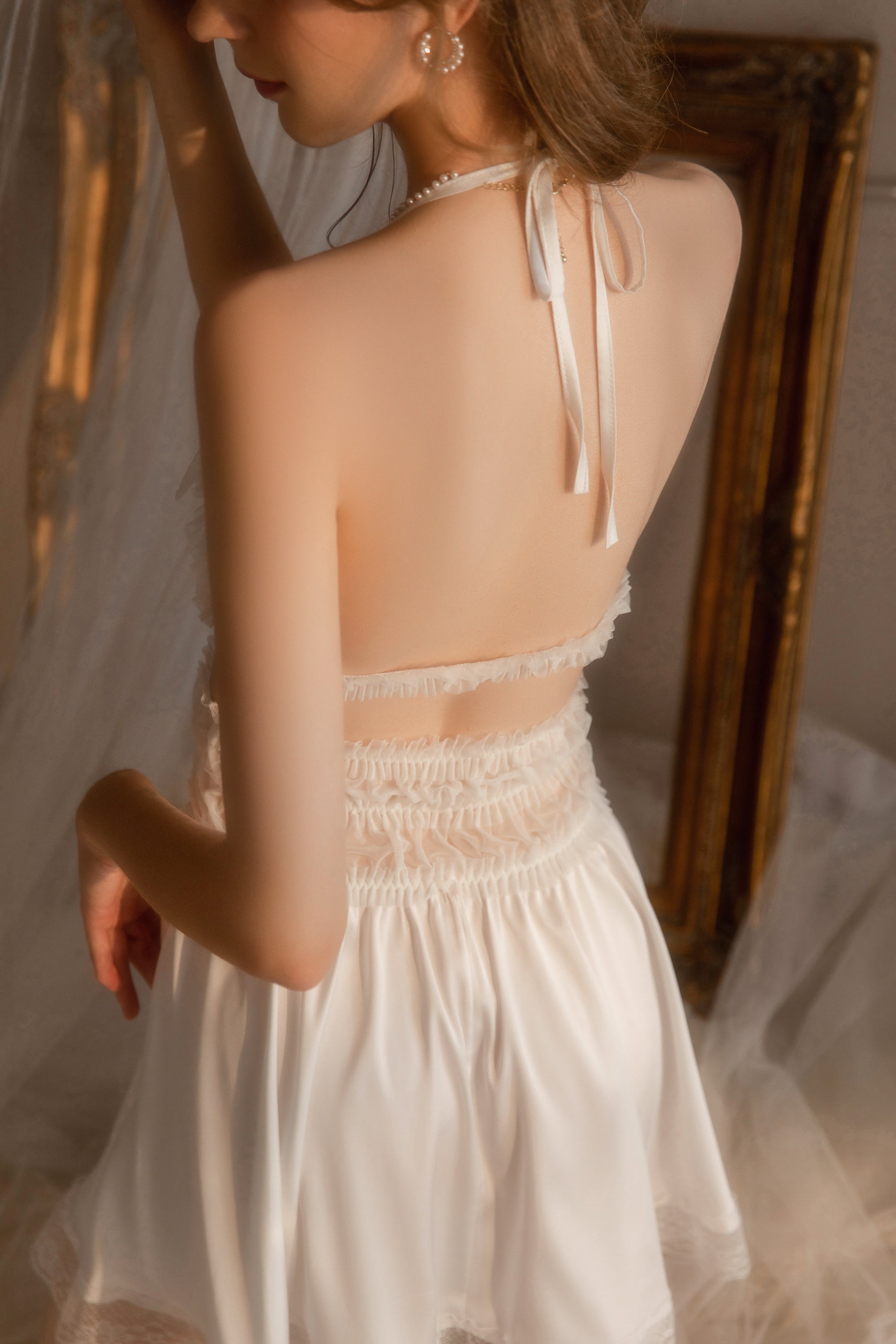 Bridal White Ruffle Babydoll