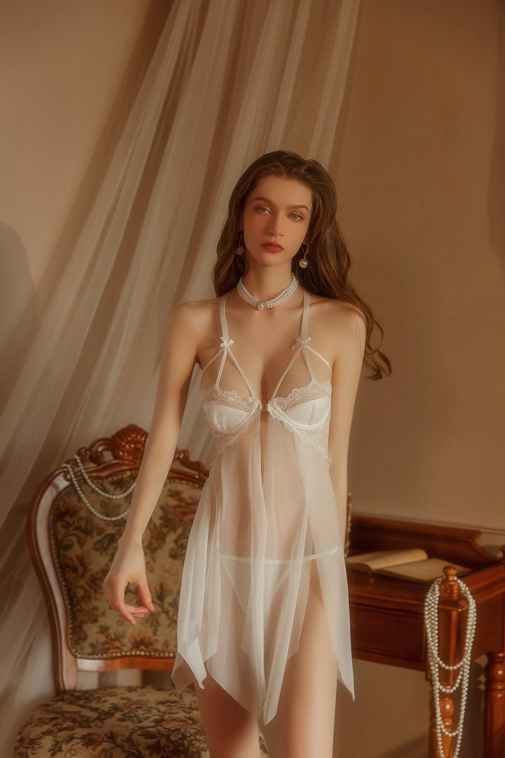 Angelic White Lace Babydoll